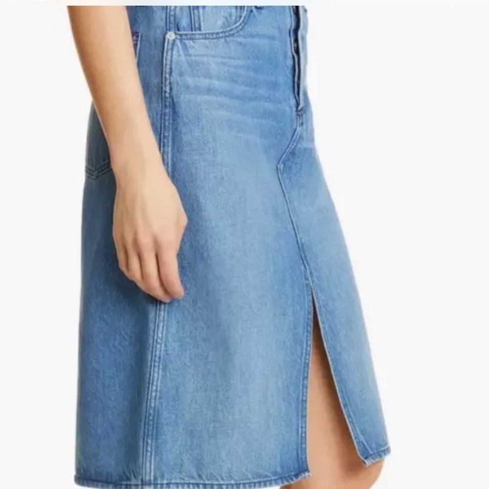 Rag & Bone Vintage High Rise Midi Denim Skirt-‎